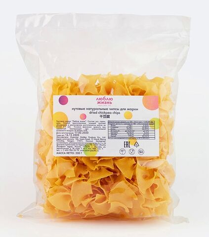 Нутовые натуральные чипсы для жарки "Люблю жизнь" 300 г, полим. пакет