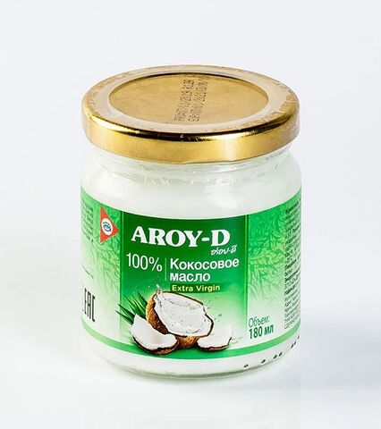 100% Кокосовое масло AROY-D (extra virgin) 180 мл, .