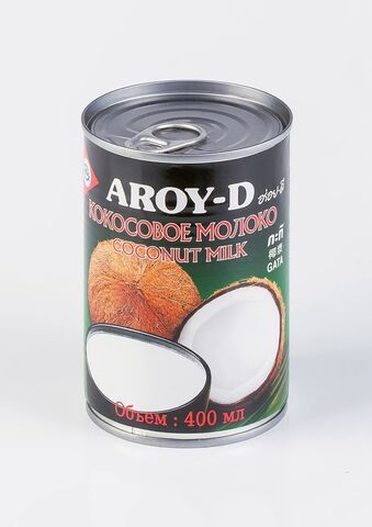 Кокосовое молоко "AROY-D", 400 мл, ж/б (растительные жиры 17-19%)